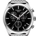 Tissot PR 100 Chronograph Black Dial Silver Mesh Bracelet Watch For Men - T101.417.11.051.01