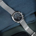 Tissot PR 100 Chronograph Black Dial Silver Mesh Bracelet Watch For Men - T101.417.11.051.01