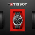 Tissot PR 100 Chronograph Black Dial Black Leather Strap Watch For Men - T101.417.16.051.00