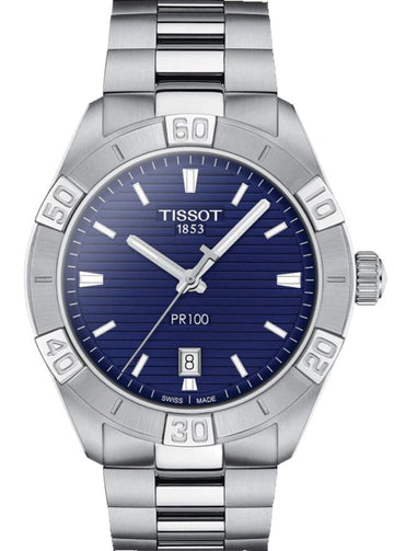 Tissot PR 100 Sport Blue Dial Silver Steel Strap Watch For Men - T101.610.11.041.00