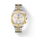 Tissot PR 100 Sport Chic Chronograph Silver Dial Two Tone Steel Strap Watch For Women - T101.917.22.031.00