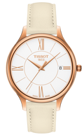 Tissot T Lady Bella Ora Round White Dial Beige Leather Strap Watch For Women - T103.210.36.018.00