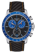 Tissot V8 Alpine Carbon Chronograph Black Dial Black Leather Strap Watch For Men - T106.417.16.201.00