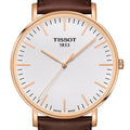 Tissot T Classic Everytime White Dial Brown Leather Strap Watch for Men - T109.610.36.031.00
