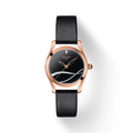 Tissot T Wave Black Dial Black Leather Strap Watch For Women - T112.210.36.051.00