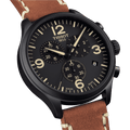 Tissot T Sport Chrono XL Black Dial Brown Leather Strap Watch For Men - T116.617.36.057.00