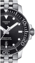 Tissot Seastar 1000 Powermatic 80 Black Dial Silver Steel Strap Watch For Men - T120.407.11.051.00