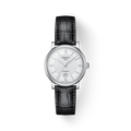 Tissot Carson Premium Lady Born to Be Brace Special Edition Silver Dial Black Leather Strap Watch for Women - T122.207.16.036.00