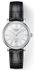 Tissot Carson Premium Lady Born to Be Brace Special Edition Silver Dial Black Leather Strap Watch for Women - T122.207.16.036.00