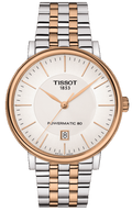 Tissot Carson Premium Powermatic 80 White Dial Two Tone Steel Strap Watch For Men - T122.407.22.031.01