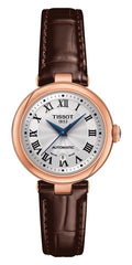 Tissot Bellissima Automatic Silver Dial Brown Leather Strap Watch For Women - T126.207.36.013.00