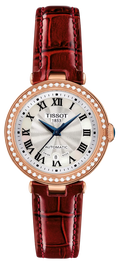 Tissot Bellissima Small Lady Diamonds Silver Dial Brown Leather Strap Watch For Women - T126.207.66.113.00