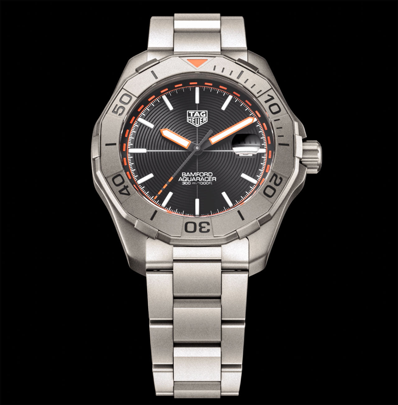 Tag Heuer Aquaracer Bamford Automatic Black Dial Grey Steel Strap Watch for Men - WAY208F.BF0638