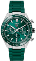 Tag Heuer Carrera Chronograph 44mm Green Dial Green Steel Strap Watch for Men - CBN2A1N.FT6238