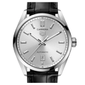 Tag Heuer Carrera Date Silver Dial Black Leather Strap Watch for Men - WBN2111.FC6505