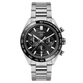 Tag Heuer Carrera Automatic Chronograph Black Dial Silver Steel Strap Watch for Men - CBN2A1B.BA0643