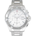 Tag Heuer Aquaracer Caliber 16 Automatic Chronograph White Dial Silver Steel Strap Watch for Men - CAY2111.BA0927