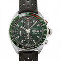 Tag Heuer Formula 1 Calibre 16 Automatic Chronograph Green Dial Black Leather Strap Watch for Men - CAZ2016.FC6473