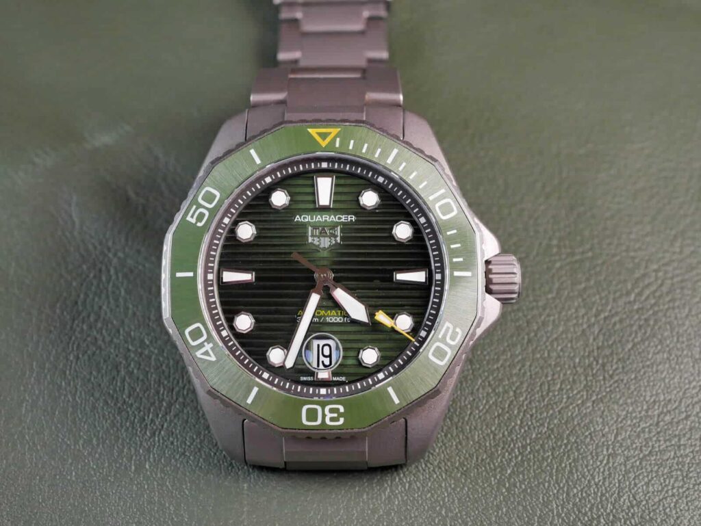 Tag Heuer Aquaracer Professional 300 Automatic Green Dial Silver Steel Strap Watch for Men - WBP208B.BF0631