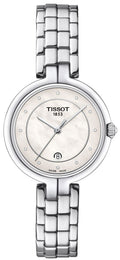 Tissot T Lady Flamingo Diamonds White Dial Silver Steel Strap Watch For Women - T094.210.11.116.01
