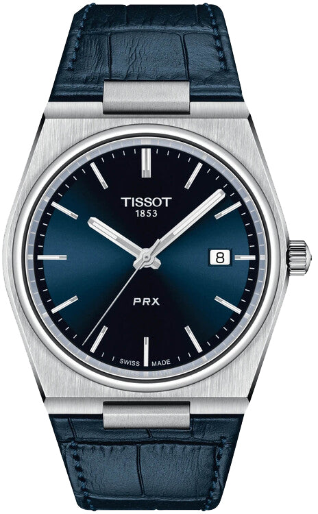 Tissot PRX Blue Dial Blue Leather Strap Watch for Men - T137.410.16.041.00
