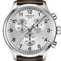 Tissot T Sport Chrono XL Classic Silver Dial Brown Leather Strap Watch For Men - T116.617.16.037.00