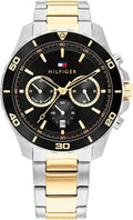 Tommy Hilfiger Jordon Chronograph Black Dial Two Tone Steel Strap Watch For Men - 1792095