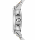 Tory Burch The Tory Chronograph White Dial Two Tone Steel Strap Watch for Women - TBW1052