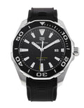 Tag Heuer Aquaracer Quartz Black Dial Black Rubber Strap Watch for Men - WAY101A.FT6141
