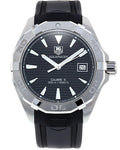 Tag Heuer Aquaracer Automatic Caliber 5 Black Dial Black Rubber Strap Watch for Men - WAY2110.FT8021