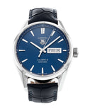 Tag Heuer Carrera Calibre 5 Automatic Blue Dial Blue Leather Strap Watch for Men - WAR201E.FC6292