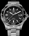Tag Heuer Aquaracer Caliber 5 Automatic Black Dial Silver Steel Strap Watch for Men - WAK2110.BA0830