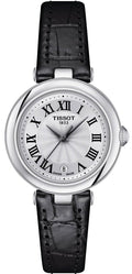 Tissot Bellissima Small Lady Silver Dial Black Leather Strap Watch For Women - T126.010.16.013.00