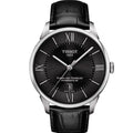 Tissot Chemin Des Tourelles Powermatic 80 Black Dial Black Leather Strap Watch For Men - T099.407.16.058.00