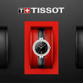 Tissot T Lady Flamingo Black Dial Black Leather Strap Watch For Women - T094.210.16.051.00