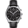 Tissot PR 100 Chronograph Black Dial Black Leather Strap Watch For Men - T101.417.16.051.00