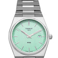 Tissot PRX Quartz Light Green Dial Silver Steel Strap Watch for Men - T137.410.11.091.01