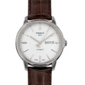Tissot Automatics III Steel White Dial Brown Leather Strap Watch For Men - T065.430.16.031.00