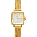 Tissot Lovely Square Silver Dial Gold Mesh Bracelet Watch For Women - T058.109.33.031.00