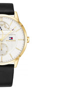 Tommy Hilfiger Hunter White Dial Black Leather Strap Watch for Men - 1791606