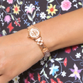 Tory Burch Reva Rose Gold Dial Rose Gold Steel Strap Watch for Women - TBW4043