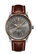 Breitling Navitimer Automatic 41 Grey Dial Brown Leather Strap Watch for Men - U17326121M1P1