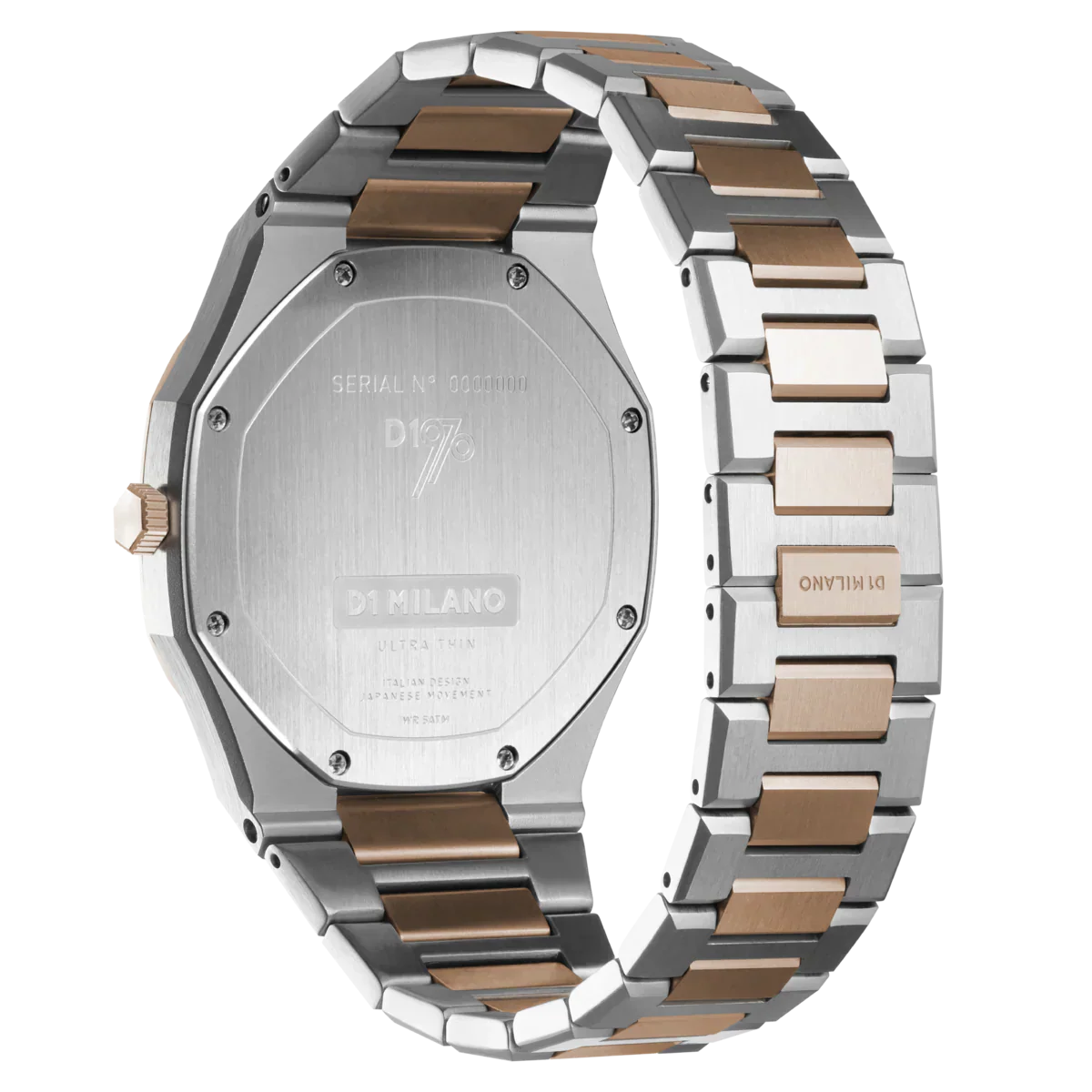 D1 Milano Ultra Thin Silver Dial Two Tone Strap Watch for Women - D1-UTBJ01