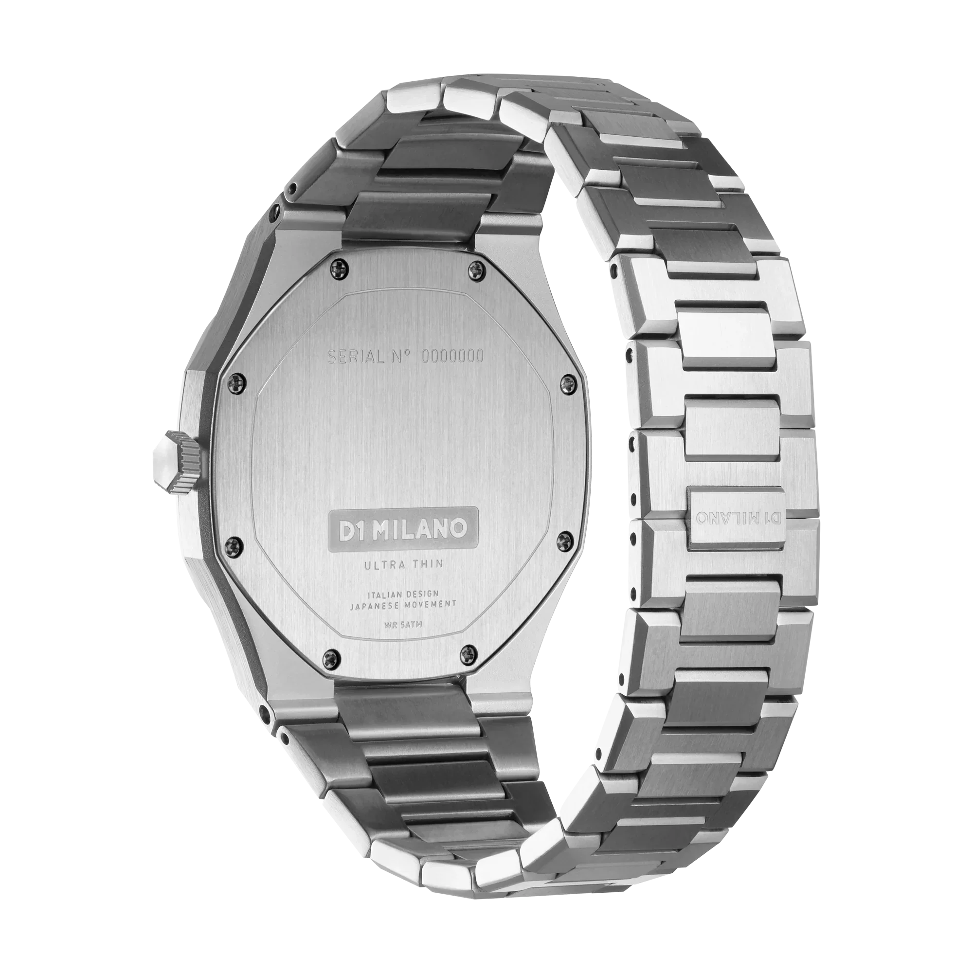D1 Milano Ultra Thin Linen White Dial Silver Steel Strap Watch for Unisex - D1-UTBJ23