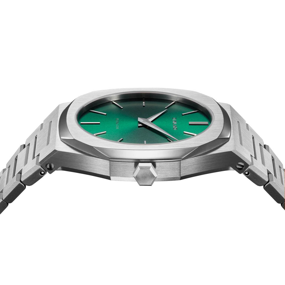 D1 Milano Ultra Thin Green Dial Silver Steel Strap Watch for Men - D1-UTBJ37