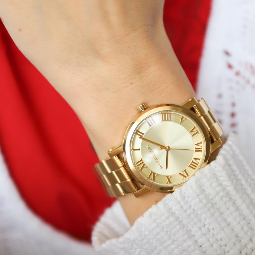 Michael Kors Norie Gold Dial Gold Steel Strap Watch for Women - MK3560