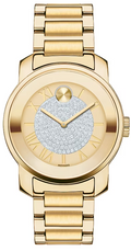 Movado Bold Pave Gold Dial Gold Steel Strap Watch For Women - 3600255