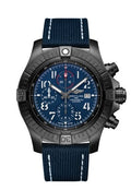 Breitling Super Avenger Chronograph 48 Night Mission Blue Dial Blue Leather Strap Watch for Men - V13375101C1X2