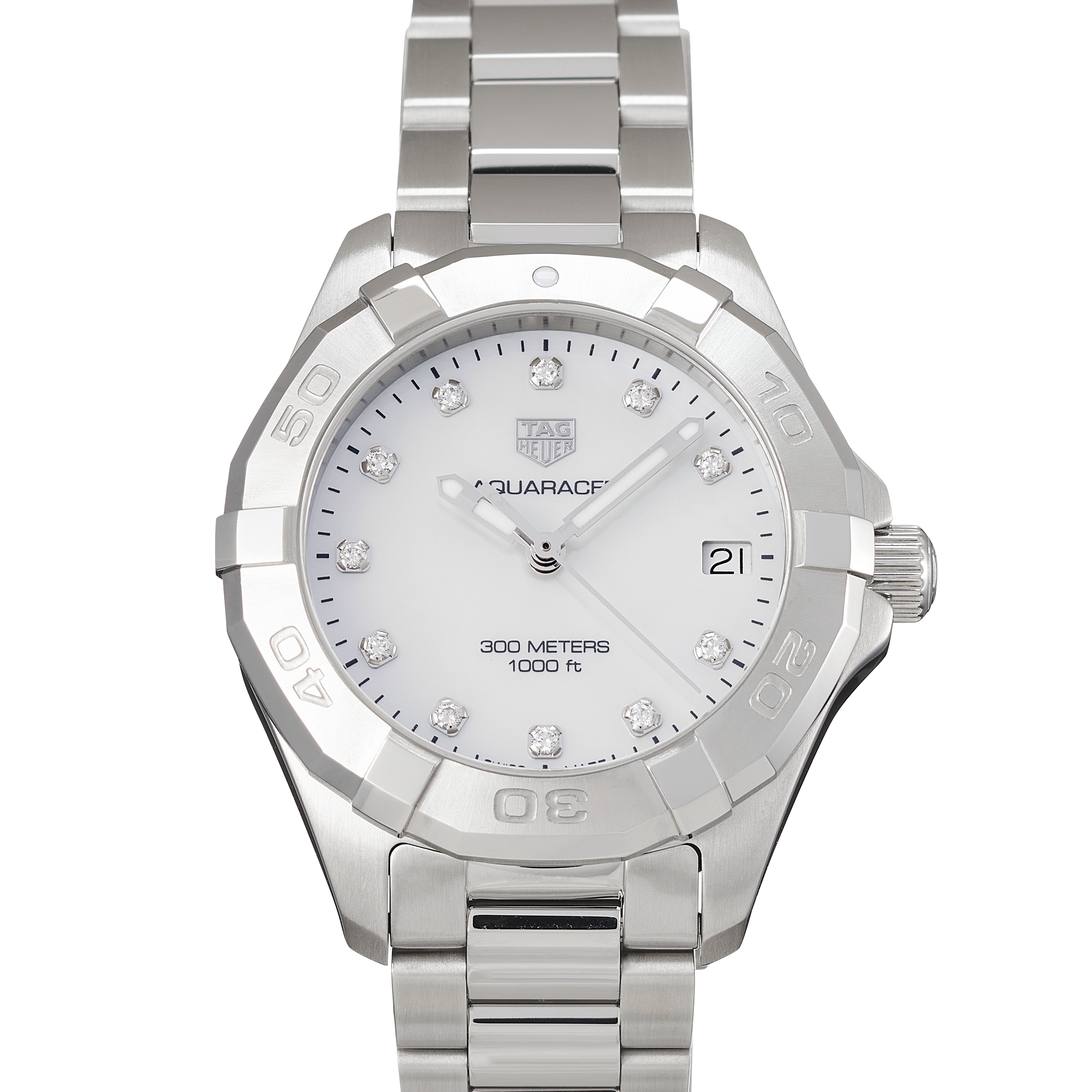 Tag Heuer Aquaracer White Mother of Pearl Dial Watch for Women - WBD1314.BA0740