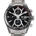 Tag Heuer Carrera Automatic Chronograph Black Dial Silver Steel Strap Watch for Men - CBM2110.BA0651